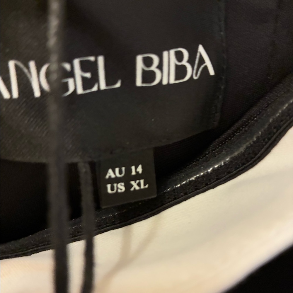 Angel Biba Black and White Off-Shoulder Mini Dress - Picture 9 of 12